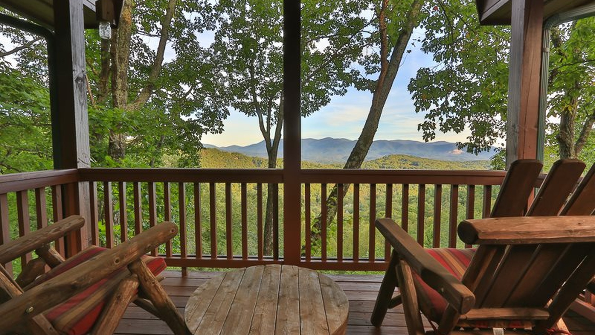A second look from the upper deck — peaceful, wooded, and tucked into the mountain.